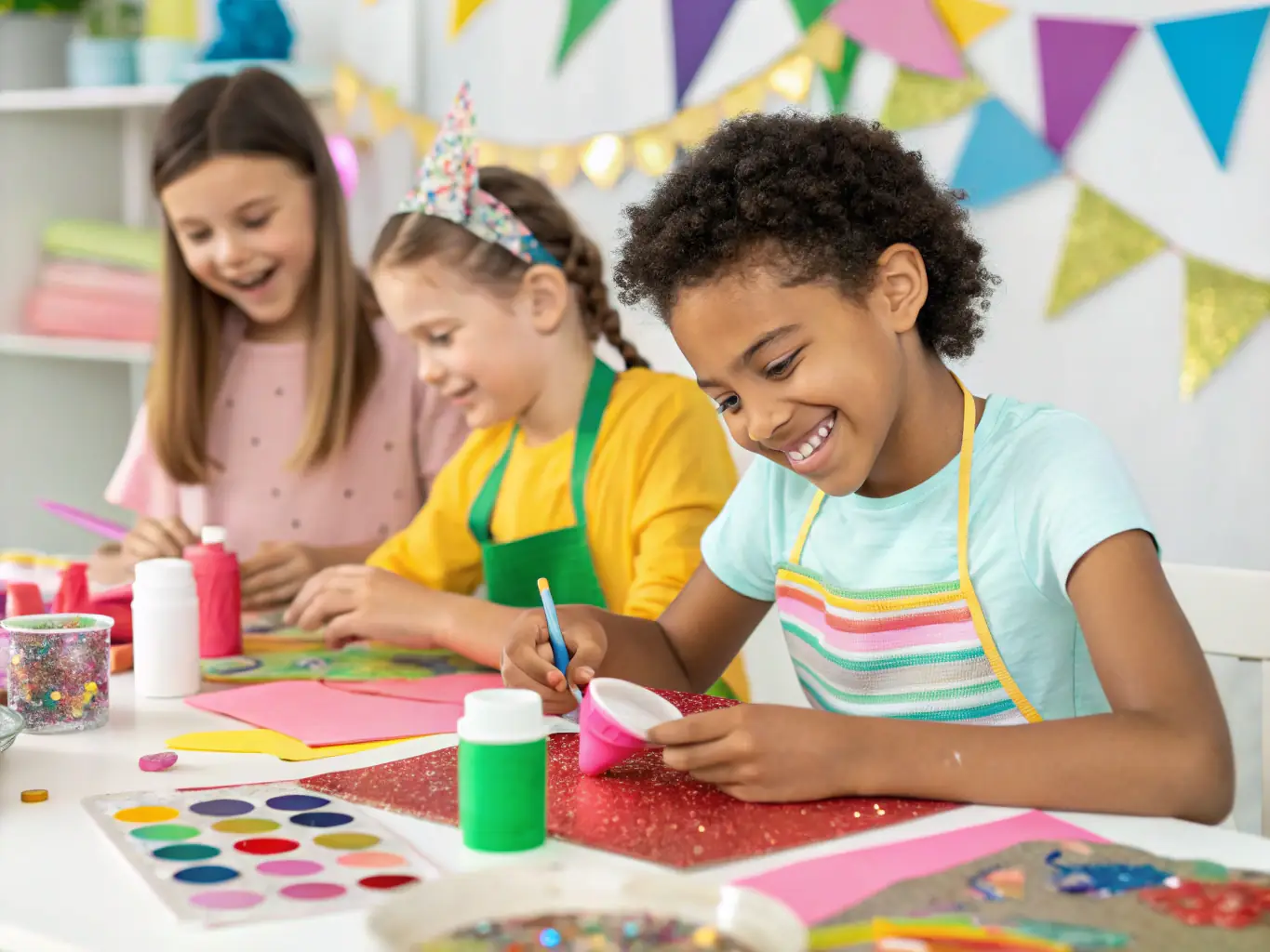 An image depicting children engaged in recreational activities such as sports or arts and crafts at a SAUVEGARDE center.