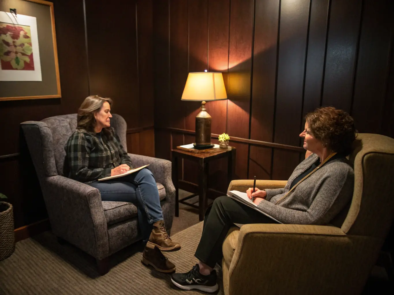 An image showing a therapist or counselor providing support to a child or adolescent in a safe and confidential setting at SAUVEGARDE.